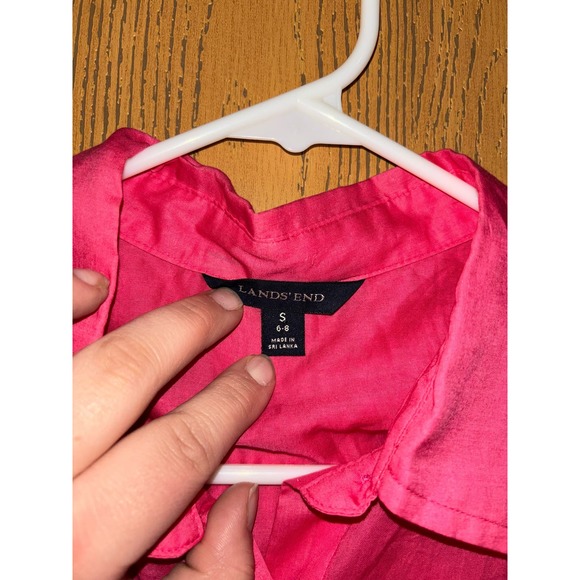 Lands’ End Women's Pink Button Front Collared Tunic Dress (small) - Picture 2 of 4